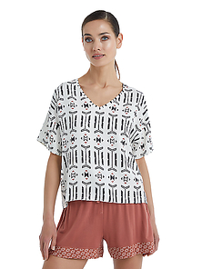 BS51384 BlackSpade Футболка женская кроп Retro Folklore Ethnic