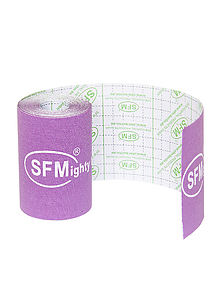 534 842 SFM Лейкопластырь кинезио тейп SFM, 10см Х 500см, фиолетового цвета, в диспенсере, с логотипом